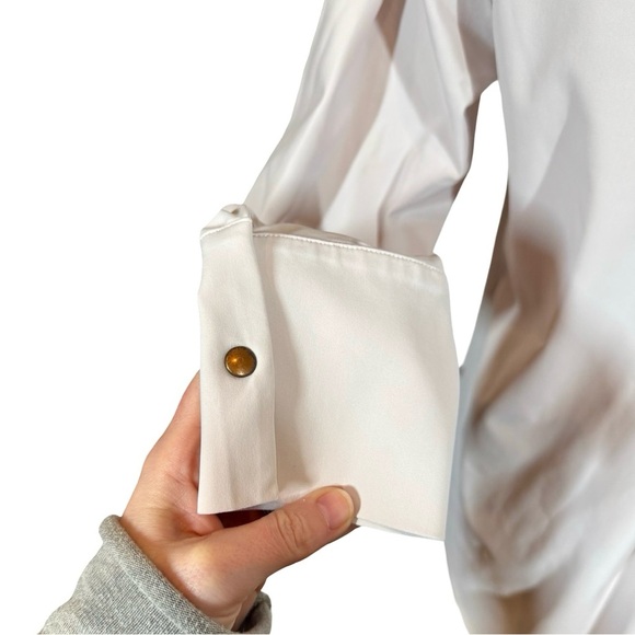 ADAY Something Tailored Shirt Technical Silk in White- Still Full Price - Picture 10 of 16